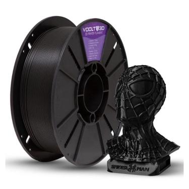 Imagem de Filamento Para Impressora 3D - PLA Preto - 1Kg - 1,75mm - Voolt3D