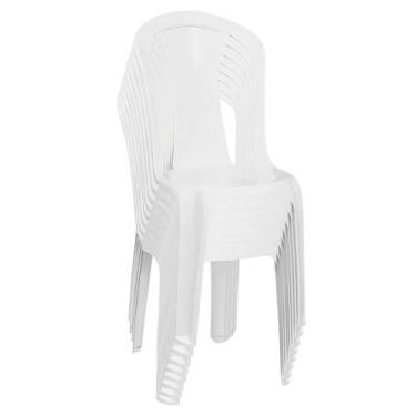 Imagem de Conjunto 8 Cadeiras Plasticas Bistro Branco Sem Braço Duo - Duoplast