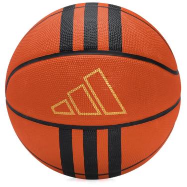 Imagem de Bola de Basquete Adidas 3 Stripe Rubber X3 Tam 7 Laranja e Preta