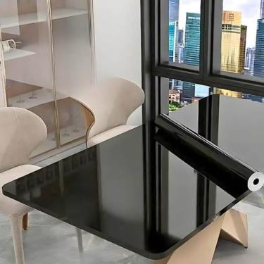 Imagem de Adesivo Vinil Preto Brilho Laca Laquear Mesa Vidros 5m x 1m - BG ADESI
