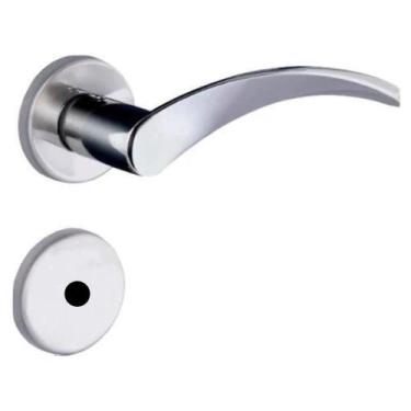 Imagem de Fechadura Onda Banheiro 4133 Roseta Cromada 40mm Aliança