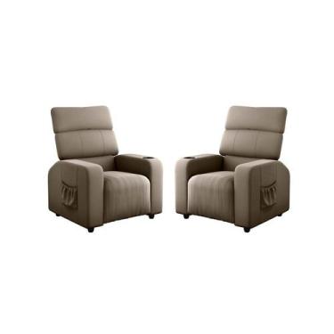 Imagem de Kit 2 Poltronas Do Papai Parma Retrátil e Reclinável - RS Decor, Velud