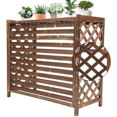 Imagem de Rack de ar condicionado externo moldura espessa suporte de flores de ar condicionado 4 tamanhos cerca de prateleira de radiador para esconder ar condicionado, uma cor, 80 x 32 x 70 cm