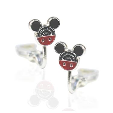 Imagem de Brinco de Pressão Infantil BP - Ratinho Charmoso | Banhado a Ouro 18K ou Prata 925 | Clipe Ômega Francês (Prata)