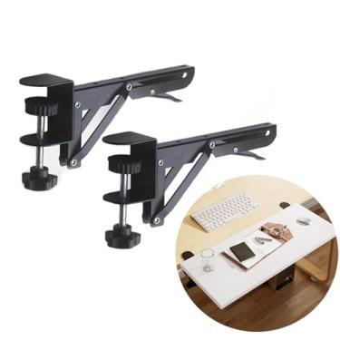 Imagem de Suporte de suporte para teclado sob a mesa, suporte ajustável para placa de extensão de mesa, suporte de teclado, suporte de braço, suporte de placa de extensão para mesa, 1 conjunto