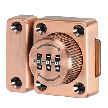 Imagem de Alise Trava de portão com senha, trava deslizante, fechaduras de hardware de porta dupla face, MSS002-R cobre antigo vermelho