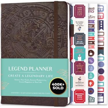 Imagem de Legend Planner – Planejador de vida semanal e mensal para atingir seus objetivos e viver mais feliz. Caderno organizador e diário de produtividade. A5 (marrom escuro)