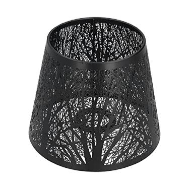 Imagem de Ferro Forjado Esculpido Em Forma de árvore Florestal E27 Mini Abajur para Abajur de Mesa Decoração de Cabeceira de Quarto (Preto)