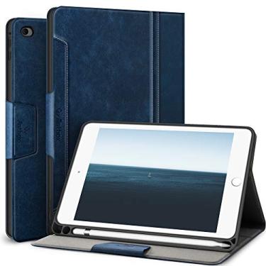 Imagem de Capa Antbox para iPad Mini 5 2019 (5ª geração 7,9 polegadas) / iPad Mini 4 com suporte integrado para Apple Pencil Couro PU Capa inteligente com função de hibernar/despertar automática, Azul