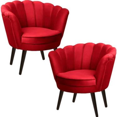 Imagem de Kit Duas Poltronas Pétala em Sued Premium Vermelho - Sua Casa Decoraçõ