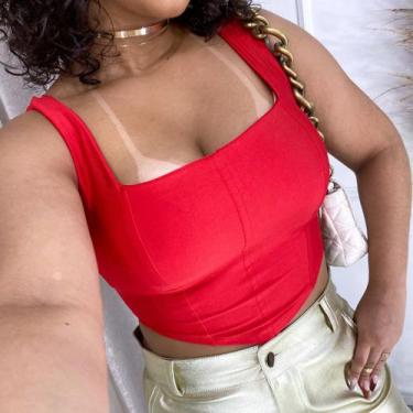 Imagem de Cropped Feminino Estilo Corset  BicoVSuplex Sem Bojo - LUSH!, Vermelho