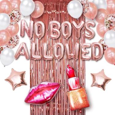 Imagem de Decorações noturnas para meninas para adultos – balões sem meninos – artigos de festa de pijama para festa de spa para meninas – decorações de festa noturna feminina – decorações de festa de pijama malvado para meninas