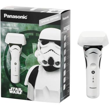 Imagem de Panasonic - Barbeador elétrico Star Wars Stormtrooper úmido/seco com sistema de corte de 3 lâminas e sensor de barba - branco/preto-ES-SWLT2W