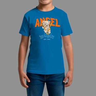 Imagem de Camisetas Infatil Algodão Moda De Rua Gola Redonda Angel Urso - RodLiw