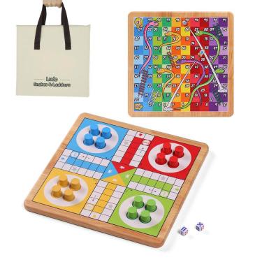 Imagem de Jogo de tabuleiro Crobyi Ludo & Snakes & Ladders 2 em 1 para crianças e adultos