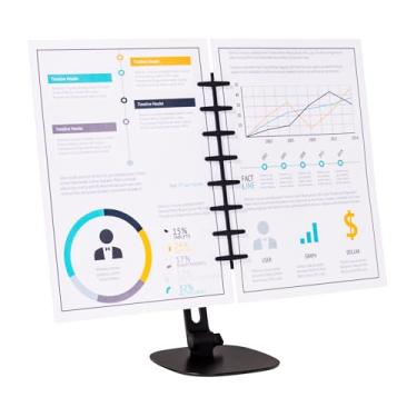 Imagem de Note Tower Suporte de documentos Titan de mesa – Suporte de papel de 2 páginas para estudar, digitação rápida, reduz a tensão ocular e pescoço – ferramenta de estudo, exibe folhas de fotos e organiza