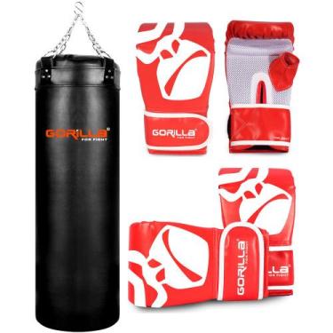 Imagem de Gorilla Kit Saco Pancada 120 Cm Profissional Reforçado + Luva Bate Sac