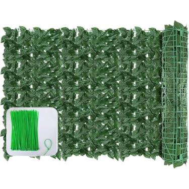 Imagem de GEIGUIWA Tela De Parede De Cerca De Privacidade De Hera Artificial De 140 X 40 Pol., Painéis De Cerca De Folhas De Hera E Videira Falsas Para Pátio, Varanda, Jardim, Quintal, Decoração Interna E Ext
