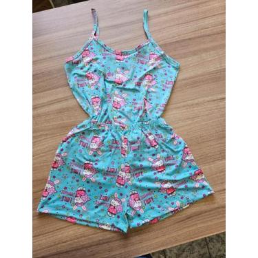 Imagem de Pijama Feminino em Suede Short Doll Alça - Patricia , Coelhinho verde,