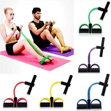 Imagem de Kit Combo Extensor Elastico Pedal + Tapete Texturizado 5mm - Fitness -