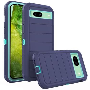 Imagem de Asuwish Capa de celular para Google Pixel 8A 5G, capa de celular híbrida à prova de choque de grau militar, acessórios para celular de proteção rígida robusta de corpo inteiro Pixel8A A8 mulheres