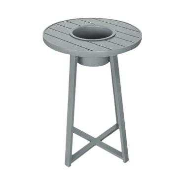 Imagem de Mesa Bistrô Champanheira Para área Gourmet E Varanda Alumínio Cinza-preta - Cor: Preto