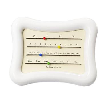 Imagem de Ioensy Ornamento de desktop de calendário de mesa 18,5x15 cm Modern Beautiful Desk Planner Calendário para Bedroom Bookcase Bookshelves Decor, Branco