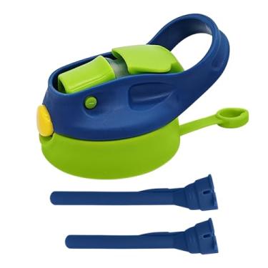 Imagem de Amgkonp Tampa de substituição de 340 g com 2 canudos para copo infantil, pacote com 2 tampas de canudo à prova de vazamento e derramamento para Mocaru ZONEGRACE, livre de BPA, 7,5 cm (verde, 1 pacote)
