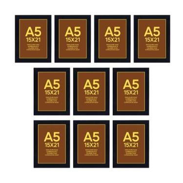 Imagem de Kit 10 Porta Retratos 15x21 Molduras Preta com Acetato - SHD Soleil Ho