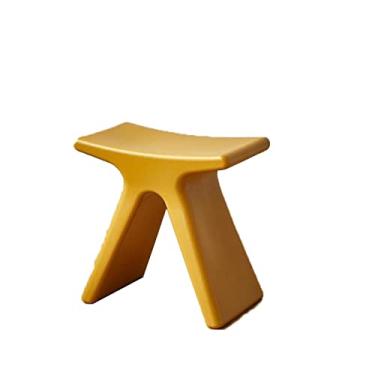 Imagem de ZABEES Banqueta criativa para troca de sapatos, banquinho de plástico para uso doméstico, formato especial, bancos pequenos e baixos para sala de estar, assento acolchoado para quarto