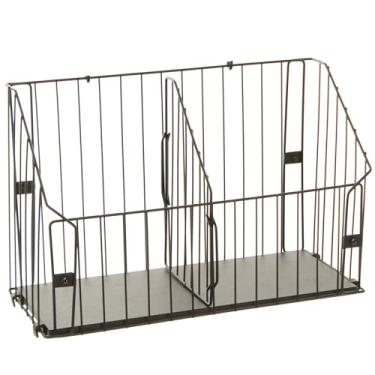 Imagem de Cesto Organizador de Parede Grande, Cor Preto Microtextura com Madeira Preta, Metaltru