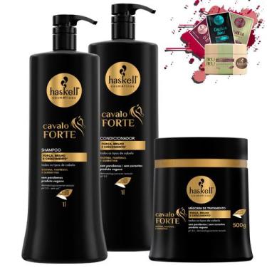 Imagem de Kit Haskell Cavalo Forte Sh Condicionador 1l Mascara 500g