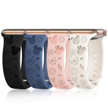 Imagem de Pulseiras de silicone compatíveis com Apple Watch 40 mm 38 mm 41 mm 42