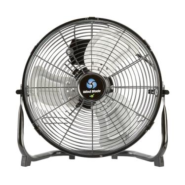 Imagem de Ventilador industrial Wind Blade de 30,5 cm 1680 CFM, 1 ventilador interno resistente - cabeça inclinada, motor de alta velocidade de 3 velocidades, ventilador de piso de metal preto, para armazém