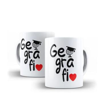 Imagem de Caneca Porcelana Curso Geografia com Coração - Villa Caneca