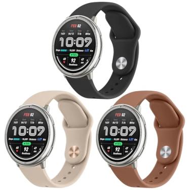 Imagem de Meliya Pulseiras para smartwatch Amazfit Active 2/Active/GTR Mini/GTS 2 2e 3 4/GTS 2 4 Mini/Bip 3/3 Pro/Bip U Pro/Bip S Lite, pulseiras de substituição de silicone macio de 20 mm para mulheres e