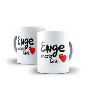 Imagem de Caneca Porcelana Curso Engenharia Civil com Coração - Villa Caneca
