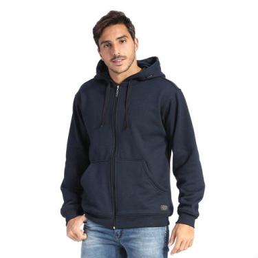 Imagem de Blusa de Moletom Aberta VLCS Minimalista, Marinho, XG1