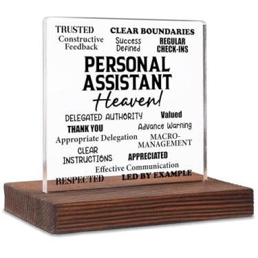 Imagem de Placa de secretária de assistente pessoal, presente engraçado de agradecimento para administradores, assistentes executivos, decoração de escritório de aposentadoria ou novo trabalho, placa de