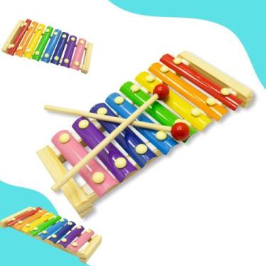 Imagem de Brinquedo Educativo Xilofone Musical Madeira Infantil Didático - WebSt