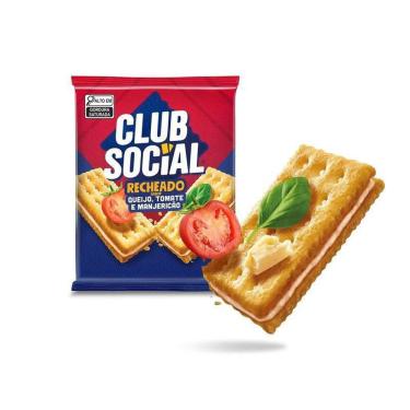 Imagem de Club Social Biscoito Salgado Recheado Queijo Tomate e Manjericão 106g