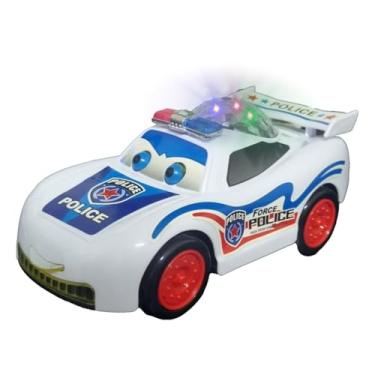 Imagem de Brinquedo Menino Carrinho De Polícia Com Luzes 3d Som Luz