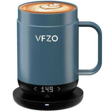 Imagem de VFZO Caneca Inteligente, Com Aquecimento Automático E Controle De Temperatura, Café Automático. Visor Led Temperatura Em Tempo Real. Bateria Duração Máxima 180 Minutos. Copo Inteligente (473 Ml, Azu