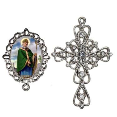 Imagem de Crucifixo Arabesco Terço de Noiva Relicario São Patrício Peças para Mo