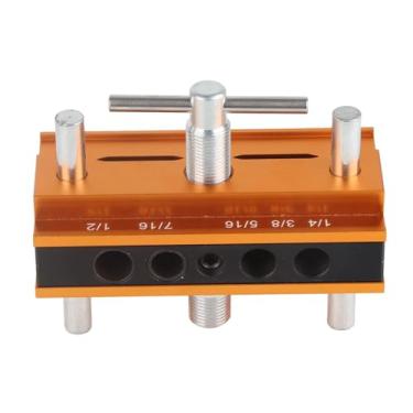 Imagem de Alumínio de Alumínio Auto -centralização Gabarito Com Buchas para Articulações de Madeira, Largura de 64 Mm, Locadora de Perfuração Prática e Guia de Perfuradores