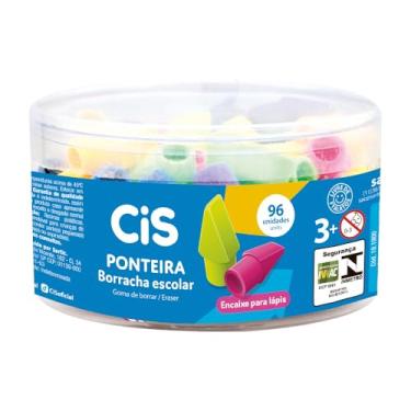 Imagem de Borracha Fantasia Ponteira, CIS, 19.1900, 7 Cores Sortidas, Pote com 96 unidades