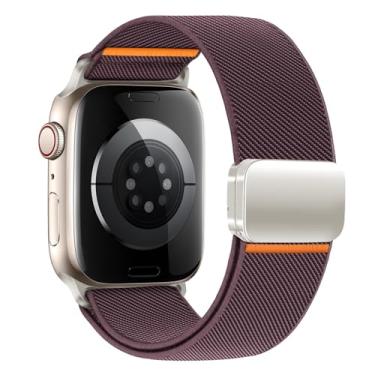 Imagem de Pulseiras masculinas de nylon para Apple Watch Ultra 2 de 49 mm, 46 mm, 45 mm, 44 mm e 42 mm, pulseira esportiva elástica de tecido elástico para Apple Watch séries 10 9 8 7 6 5 4 3 SE Ultra2/Ultra