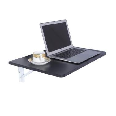 Imagem de Escrivaninha Dobravel Preta para Estudo Parede 50x40 Mesa Retrátil Coz