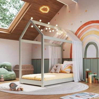 Imagem de Cama Infantil 100% Madeira Maciça Maria Verde Frost - B&B
