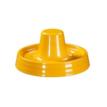 Imagem de Prato de porcelana de imitação criativa de floco de neve esmaltado de cor sólida estilo nórdico - placa de cor dourada de 26,7 cm